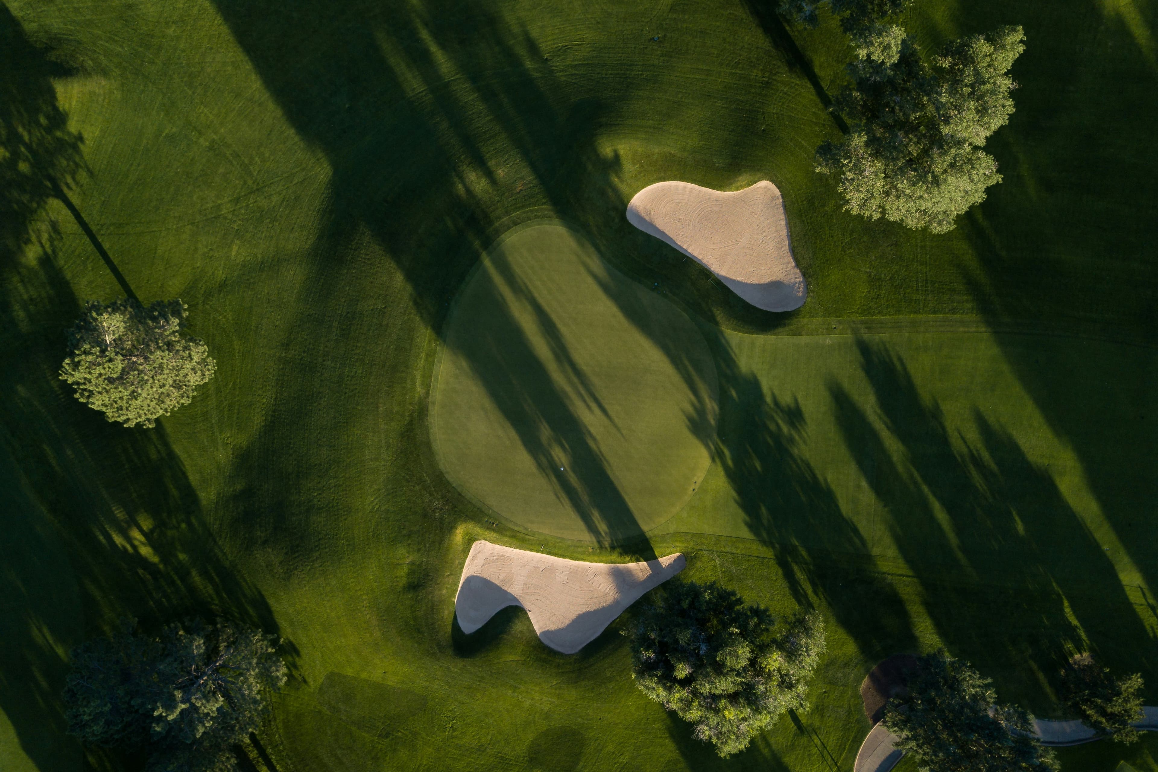 Aerial view of a golf course property in Washington State